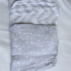 Elegant Starry Gray and White muslin Blanket